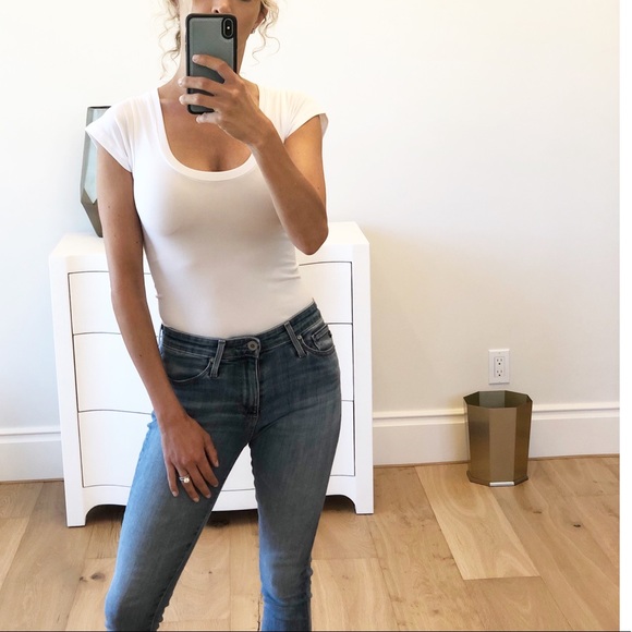 Looks by Lauren Tops - KNOXVILLE Seamless Cap Sleeve White T Shirt